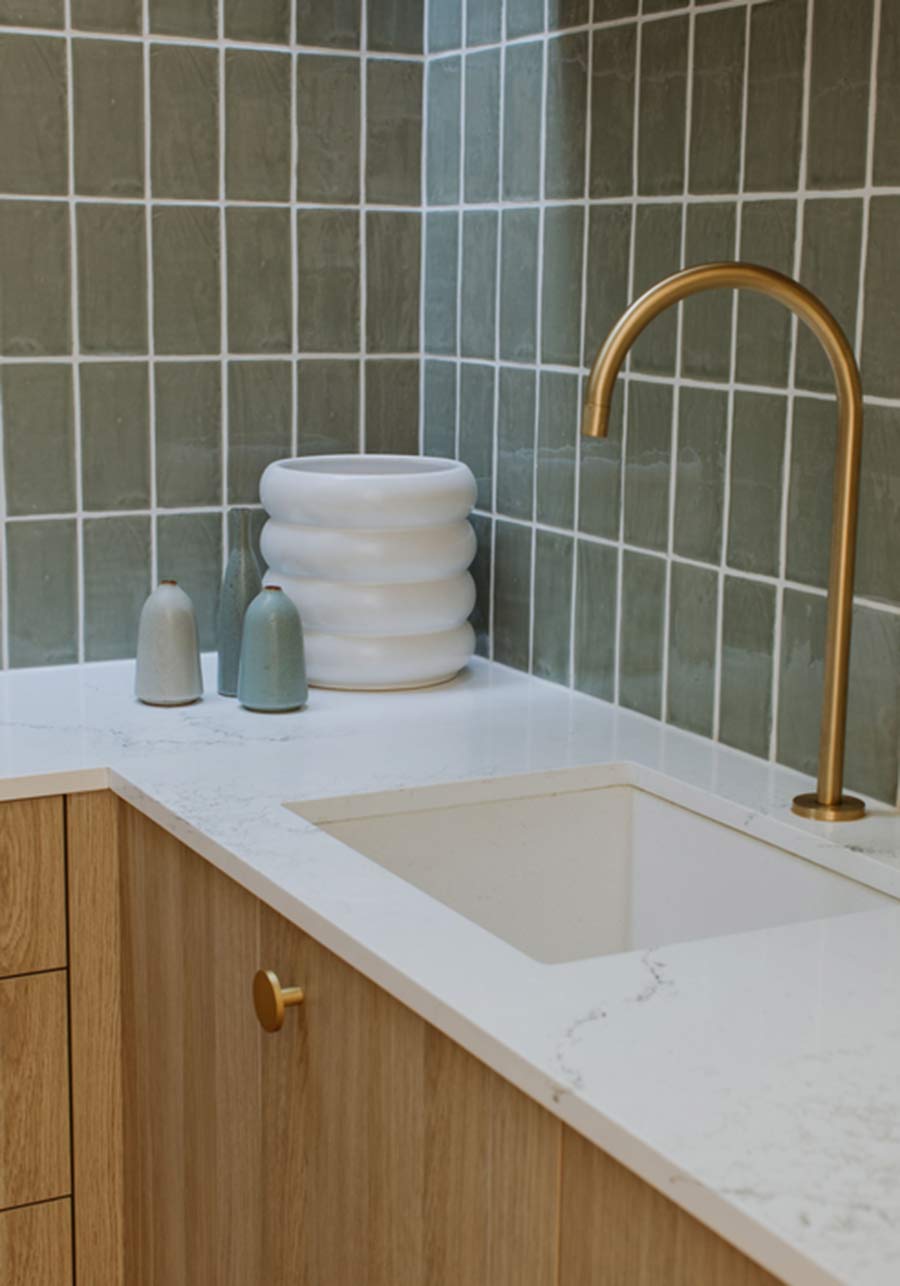 Scullery sage green tiles
