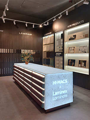 Laminate home idea center display