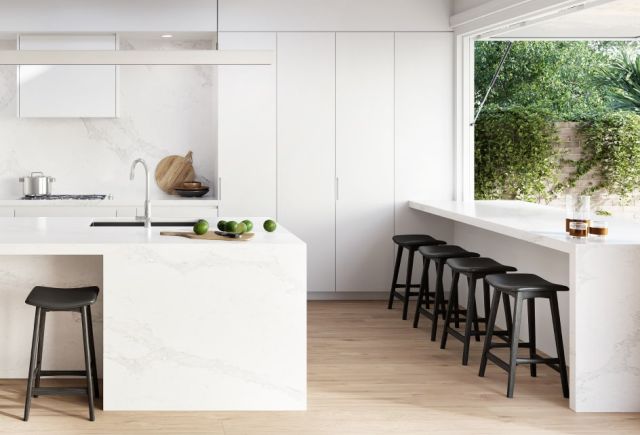 Spacious white kitchen designs