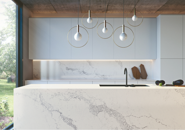 Modern classic white kitchen design idea