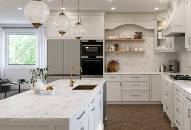 Modern French country style white kitchen